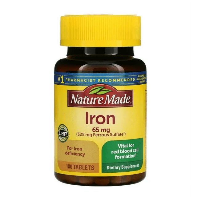 Nature Made, Iron, 65 mg, 180 Tablets - Walmart.com