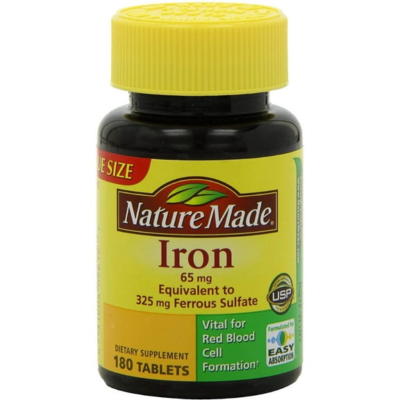 Nature Made Iron 65 mg Tablets 180 ea (Pack Of 2)