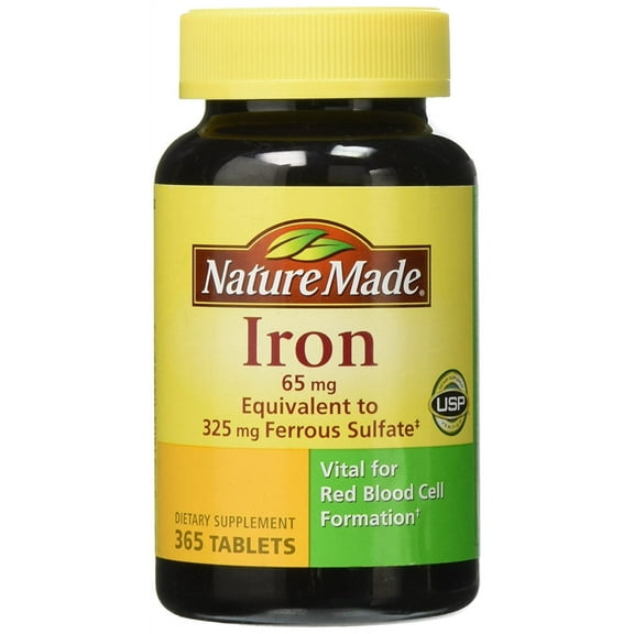 Nature Made Iron Supplement 65 mg 365 Tablets - 2 Pack