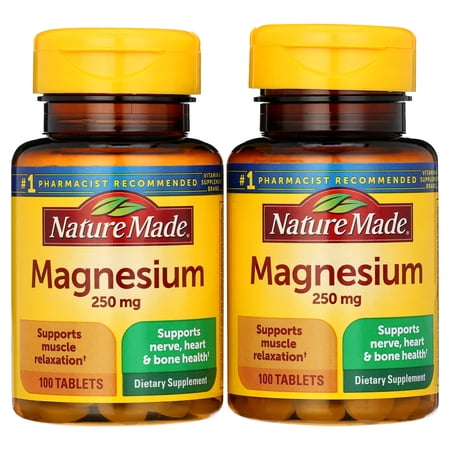 Nature Made Magnesium 250 mg Tablets 100 ea (Pack of 2)