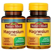 Nature Made Magnesium 250 mg Tablets 100 ea Pack of 2