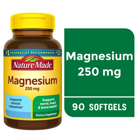 Nature Made Magnesium 250 mg Softgels, Magnesium Supplement, 90 Count