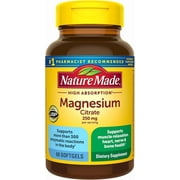 Nature Made Magnesium Citrate 250 mg Softgels Dietary Supplement for Muscle Support, 60 Ct