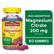 Nature Made High Absorption Magnesium Citrate 200 mg per Serving Gummies, 60 Count