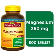 Nature Made Magnesium Oxide 250 mg Tablets, Supports Muscle Relaxation, 300 Count