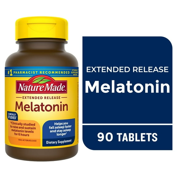 Nature Made Melatonin 4mg Extended Release Tablets, 100% Drug Free Sleep Aid, 90 Count