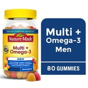 Nature Made Mens Multivitamin + Omega-3 Gummies for Daily Nutritional Support, 80 Count