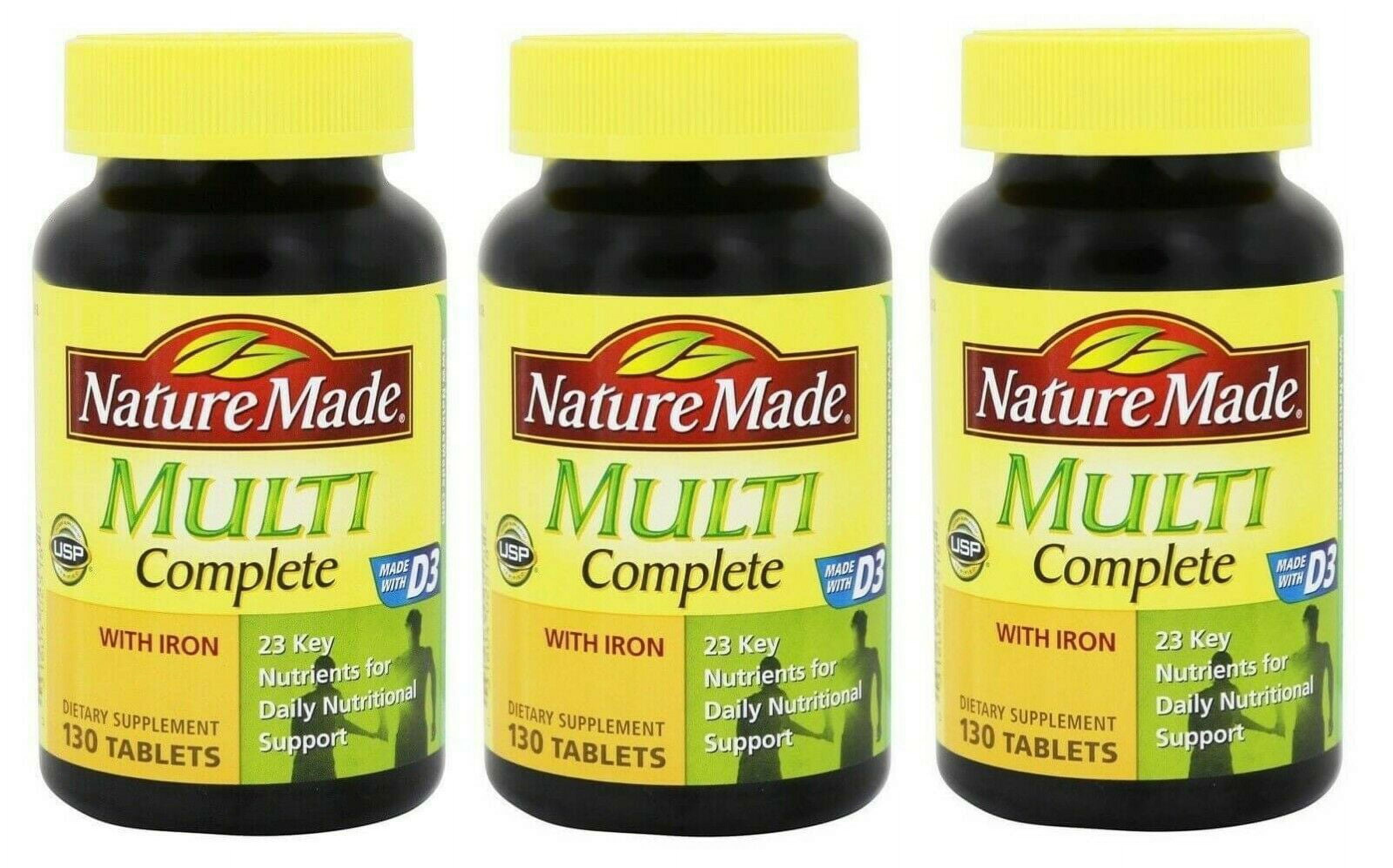 Nature Made Multi Complete with Iron, 130 Tablets-3 Pack