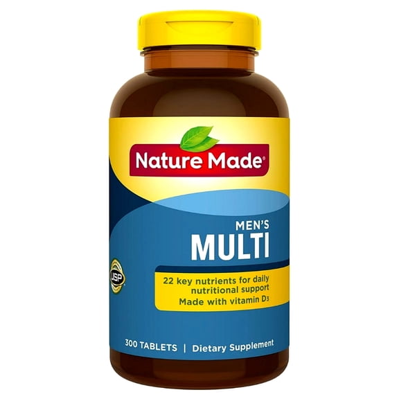 Nature Made Multivitamin For Him Tablets with No Iron, 300 Count