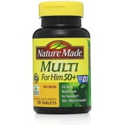 Nature Made Multi for Him 50+ Dietary Supplement Tablets 90 ea Pack of 2