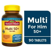 Nature Made Multi Vitamin For Men 50+, Mens Multivitamin for Nutritional Support, 90 Ct