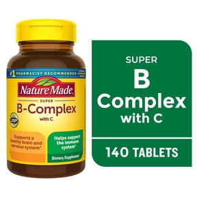 Nature Made Super B Complex with Vitamin C and Folic Acid Tablets, Dietary Supplement, 140 Count