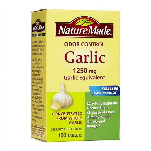 Nature Made Odor Control Garlic 1250mg Tablets, 100 Ea