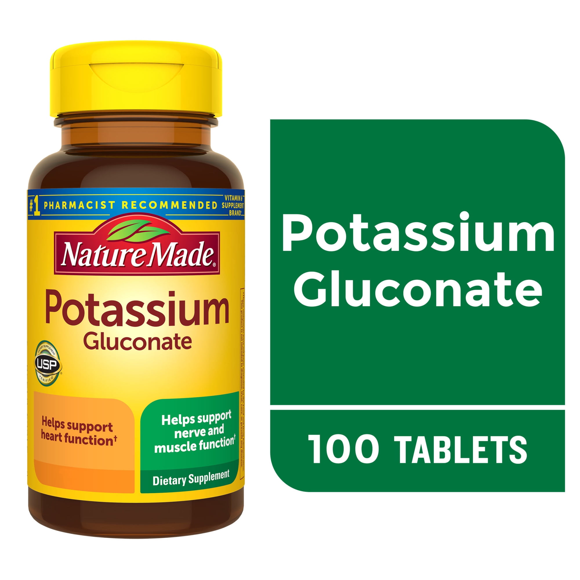 Nature Made Potassium Gluconate Tablets, 550 Mg, 100 Ct