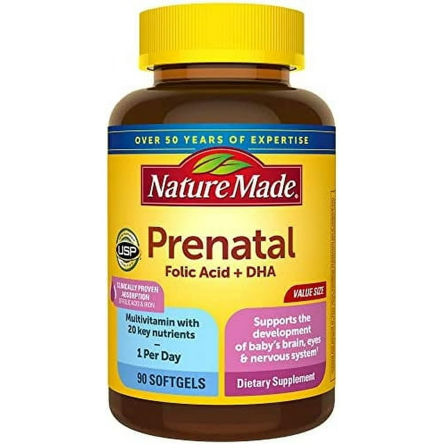 Nature Made Prenatal with Folic Acid + DHA, Prenatal Vitamin and