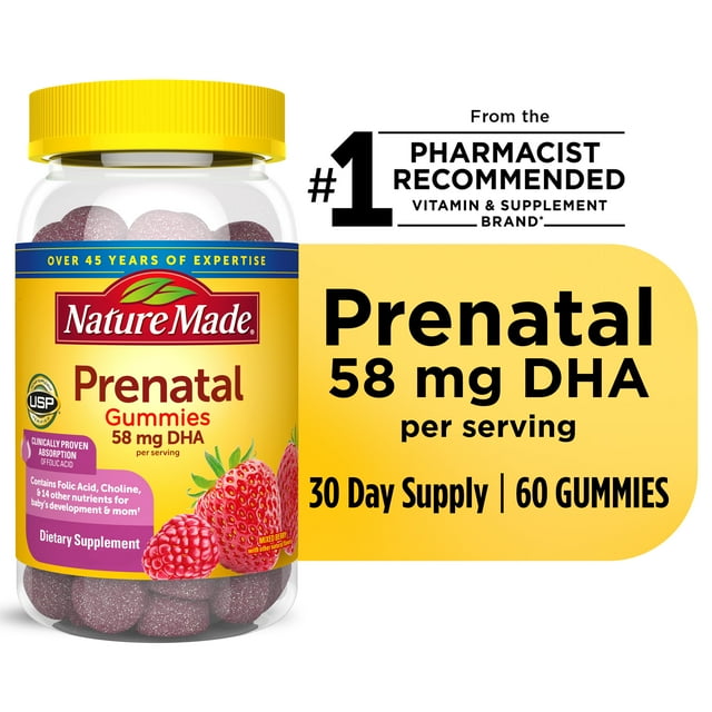 Nature Made Prenatal Gummies with DHA and Folic Acid, Dietary