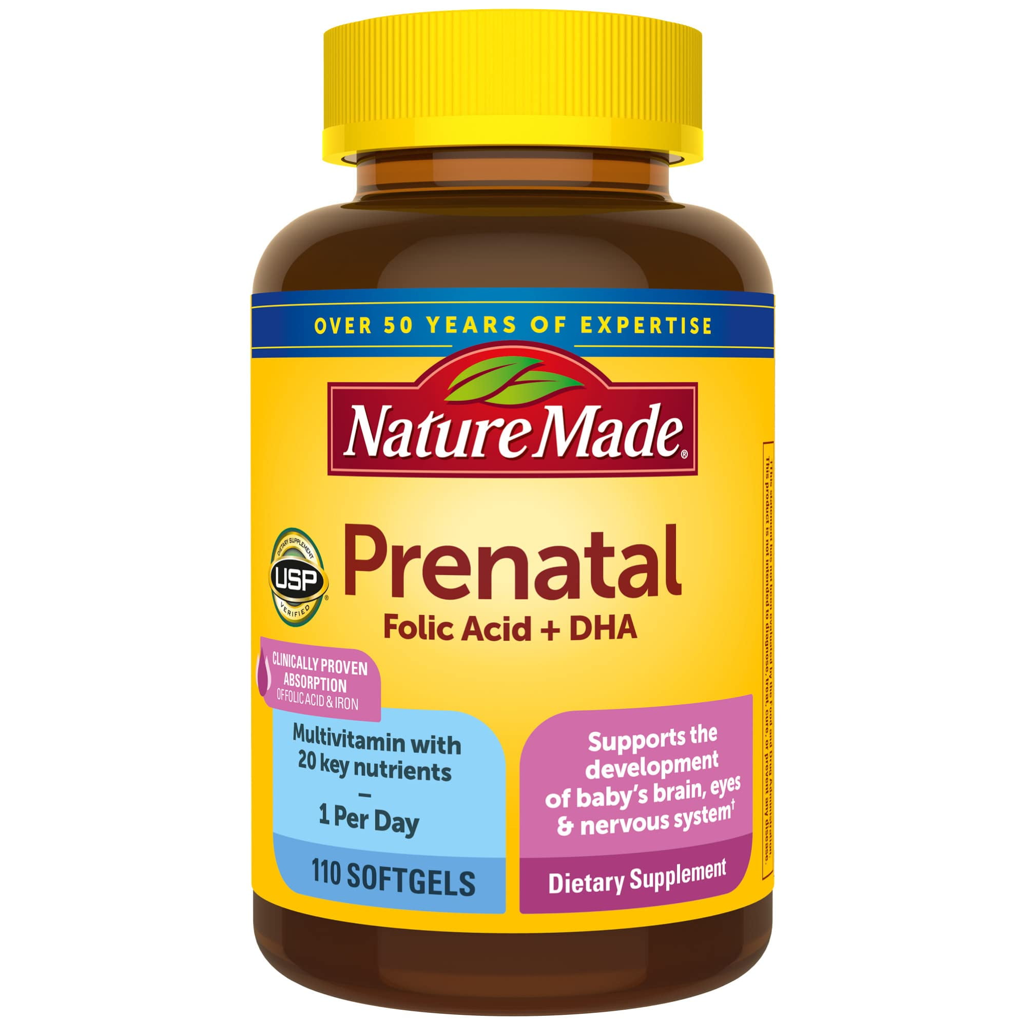 Nature Made Prenatal with Folic Acid + DHA, Prenatal Vitamin and