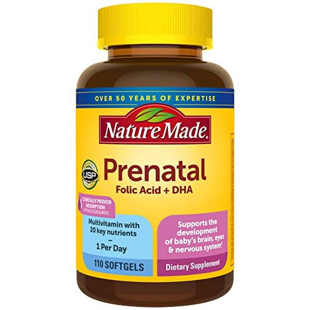 Nature Made Prenatal with Folic Acid + DHA, Prenatal Vitamin and