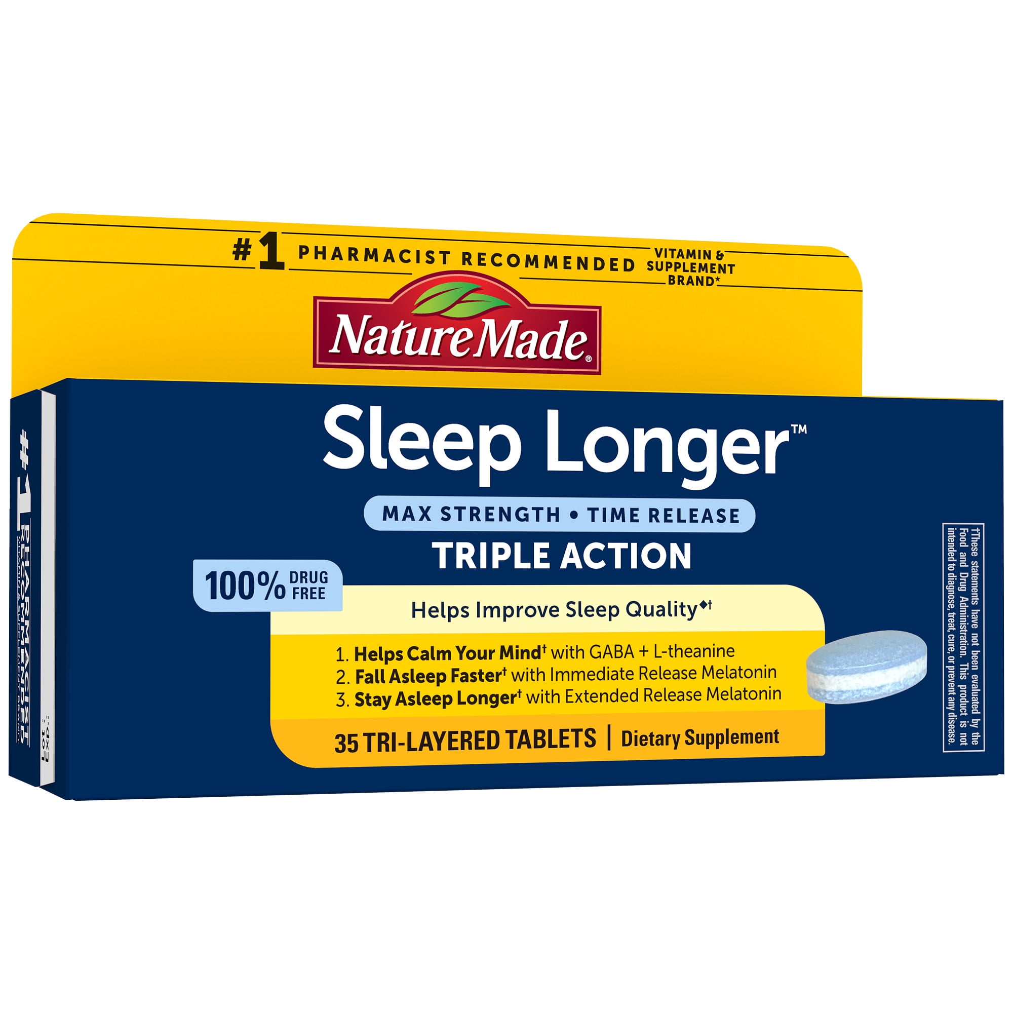 Nature Made Sleep Longer, Melatonin 10mg, 35 Count