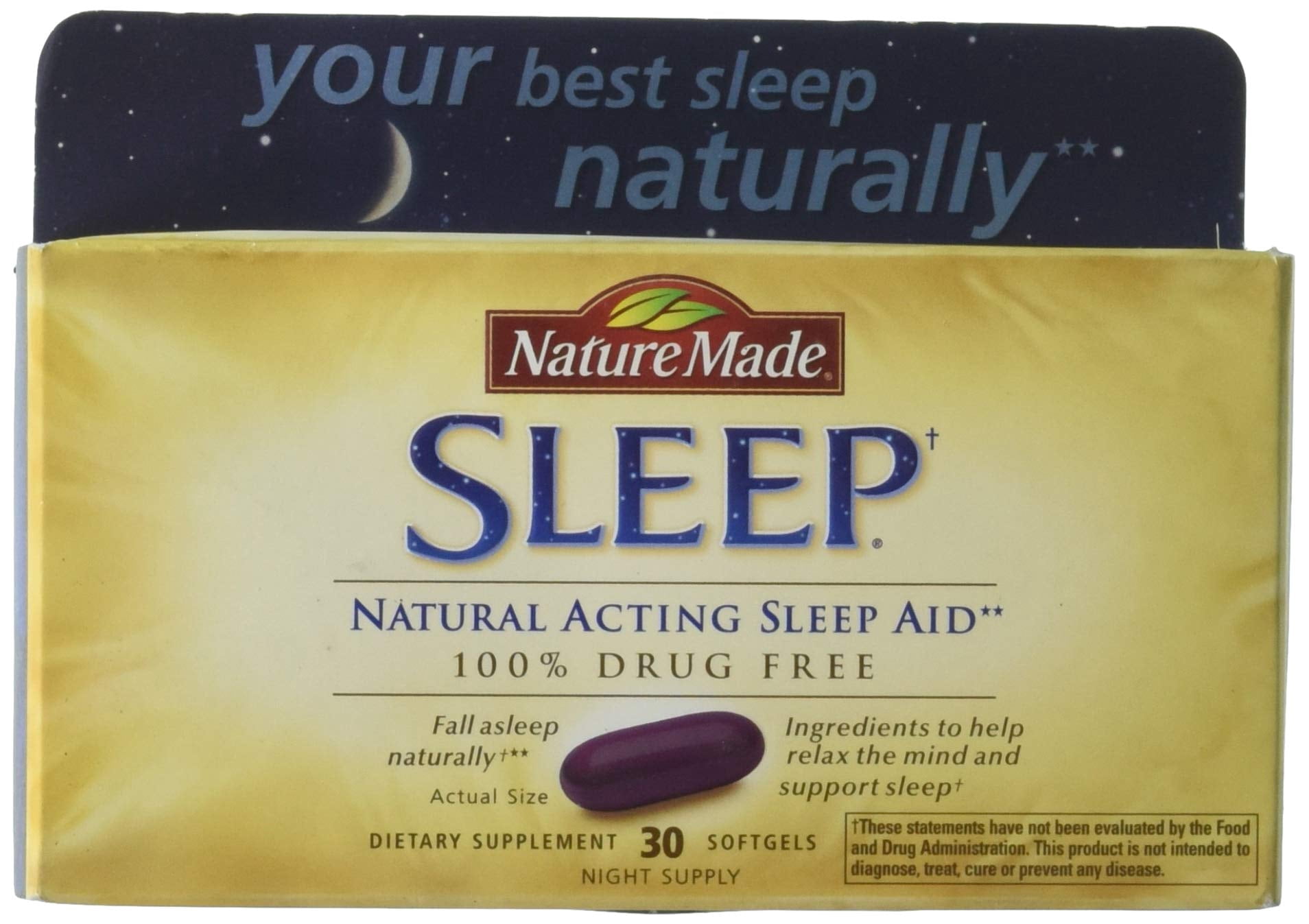 Nature Made Sleep Melatonin 3mg with L-theanine 200 mg Softgels, 30 Count