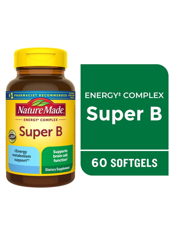 Super B Energy Complex Softgels, Dietary Supplement, 60 Count