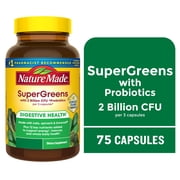 Nature Made Super Greens with Probiotics Capsules, Gut Health Support, 75 Count