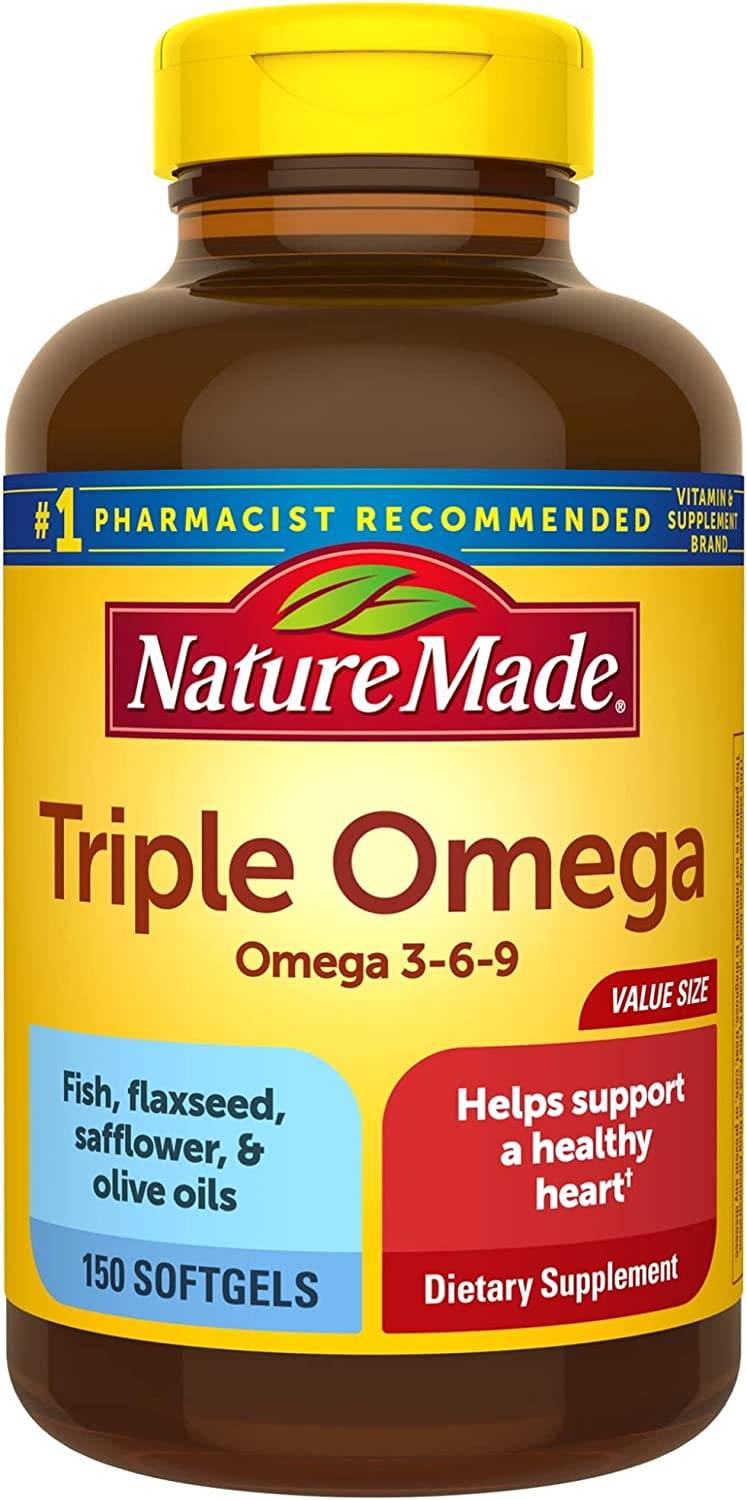 Nature Made Triple Omega 3 6 9 150 Softgels Walmart