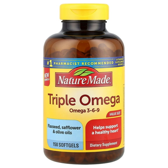 Nature Made Triple Omega 3 6 9 Softgels, 150 Count