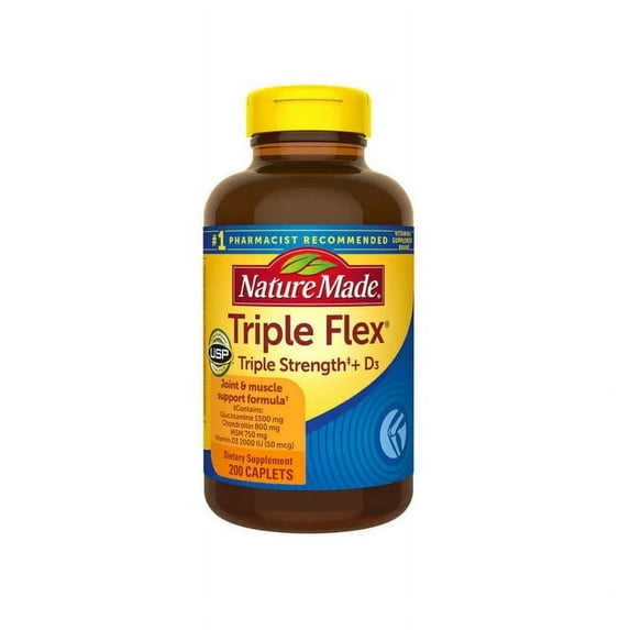 Nature Made TripleFlex Triple Strength + D3 - 200 Caplets - 2 Pack