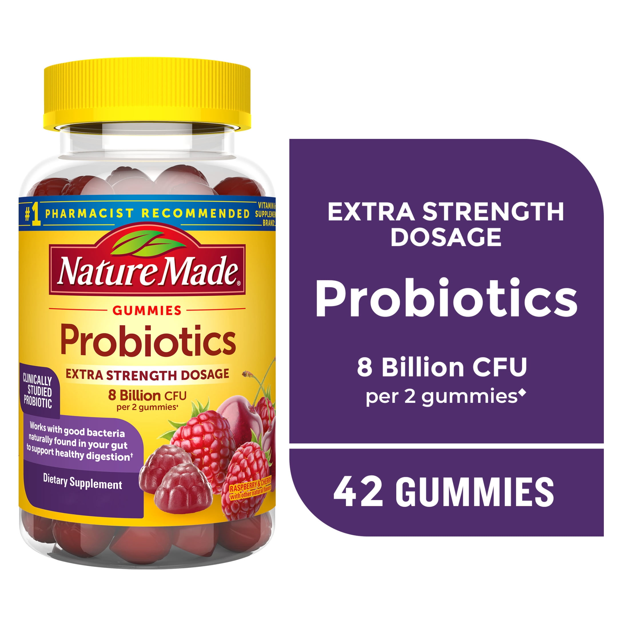 Nature Made Extra Strength Dosage Digestive Probiotics Gummies, 42 Count