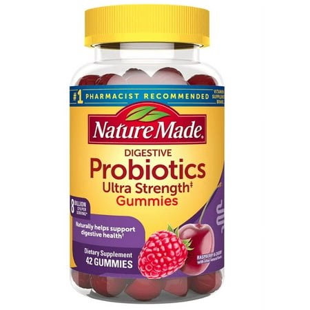 Nature Made Ultra Strength Digestive Probiotics Gummies 8 Billion CFU per Serving, 42 Gummies, to Support Digestive Health
