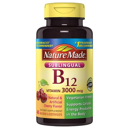Nature Made Vitamin B-12 3000 Mcg Sublingual Lozenges, Cherry - 40 Ea