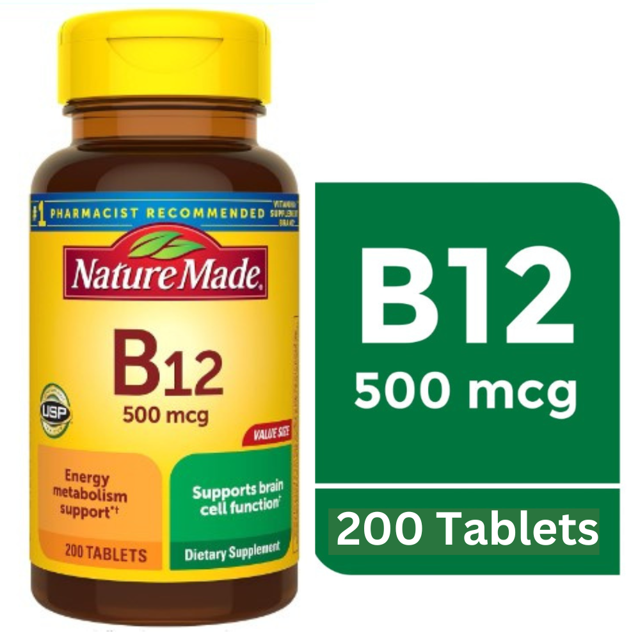 Nature Made Vitamin B12 500 mcg, Dietary Supplement for Energy