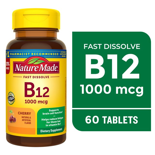 Nature Made Vitamin B12 Sublingual 1000 mcg Sugar Free Fast Dissolve