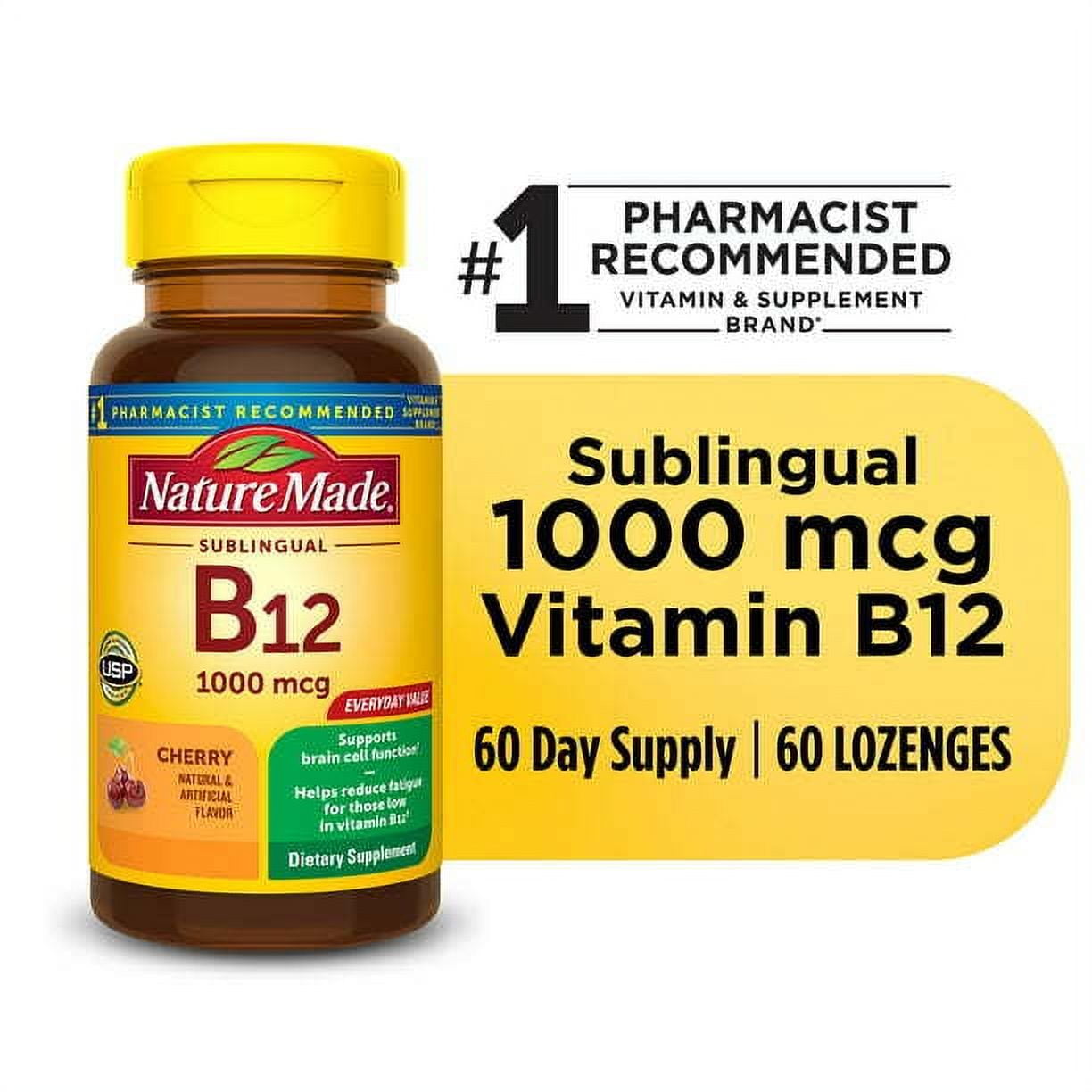 Nature Made Vitamin B12 Sublingual Sugar Free Micro Lozenges 1000 Mcg