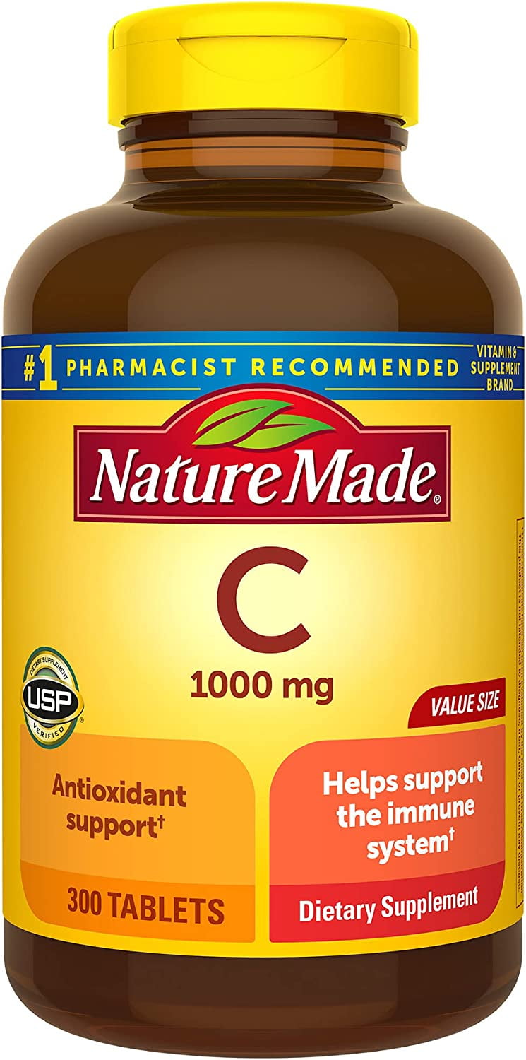 Nature Made Vitamin C 1000 mg, Dietary Supplement for Immune Support, 300 Tablets, 300 Day Supply