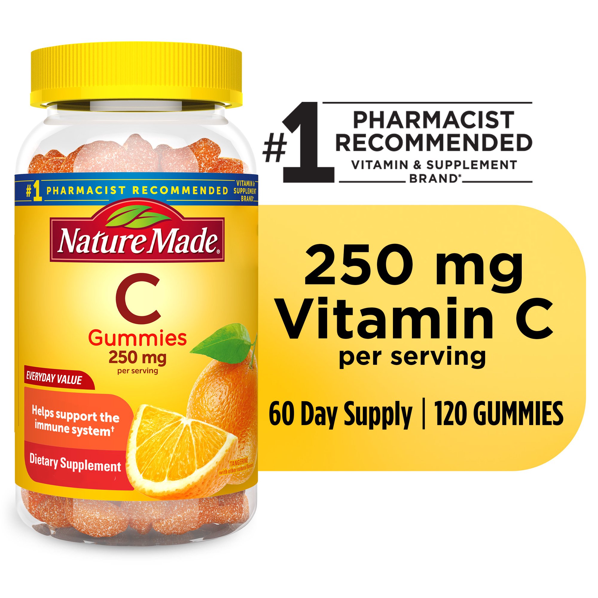 Nature Made Vitamin C 250 mg Per Serving Gummies, Dietary Supplement, 120 Count Nature Made Vitamin C 250 mg Per Serving Gummies, Dietary Supplement, 120 Count