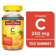 Nature Made Vitamin C 250 mg Per Serving Gummies, Dietary Supplement for Immune Support, 150 Count