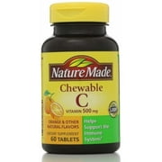 Nature Made Vitamin C 500 mg Chewable Tablets, Orange 60 ea