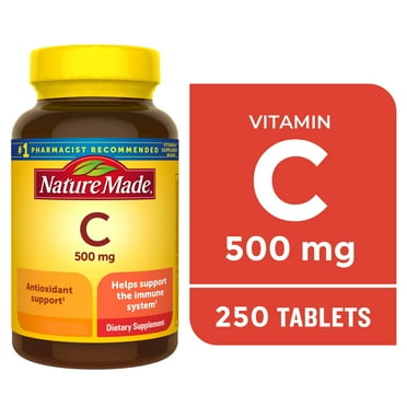Nature Made Vitamin C 500 mg Tablets, Dietary Supplement for Immune Support, 250 Count