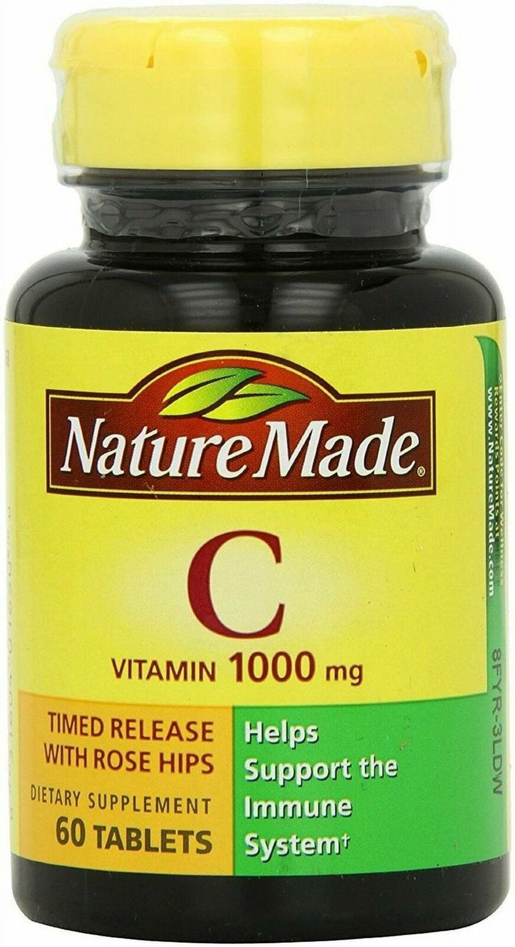 Nature Made Vitamin C Supports Immune 1000mg w/ Rose Hips, 60ct, 6Pack