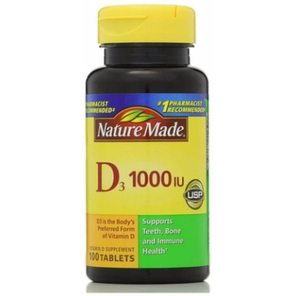 Nature Made Vitamin D 1000 IU Tablets 100 ea (Pack of 4)