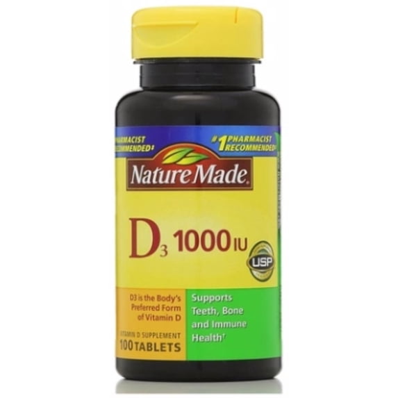 Nature Made Vitamin D 1000 IU Tablets 100 ea