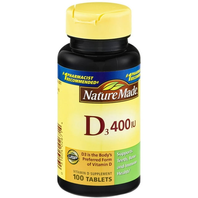 Nature Made Vitamin D 400 Iu, 100 CT (Pack of 3) - Walmart.com