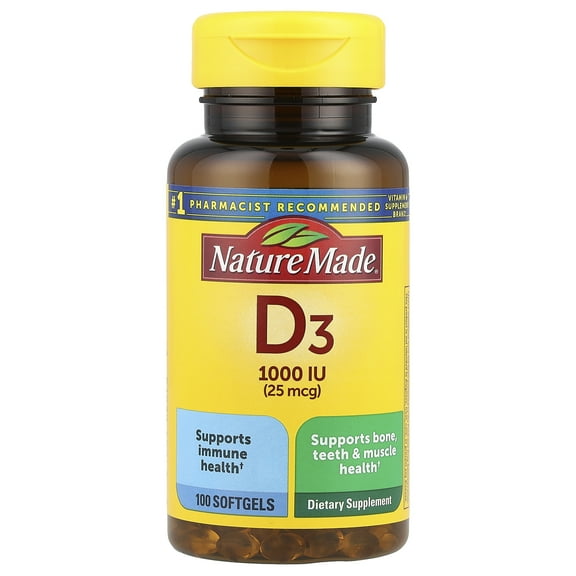 Nature Made Vitamin D3 - 1,000 IU - 100 Liquid Softgels