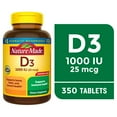 thumbnail interactive-video image 1 of Nature Made Vitamin D3 1000 IU (25 mcg) Tablets, Dietary Supplement for Bone and Immune Health Support, 350 Count, 1 of 11