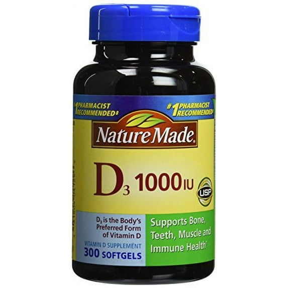 Nature Made Vitamin D3 1000 IU, 300 Tablets