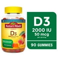 thumbnail interactive-video image 1 of Nature Made Vitamin D3 2000 IU (50 mcg) per Serving Gummies, Dietary Supplement for Bone and Immune Health Support, 90 Count, 1 of 11