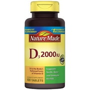 Nature Made Vitamin D3 2000 IU Tablets 100 ea Pack of 2