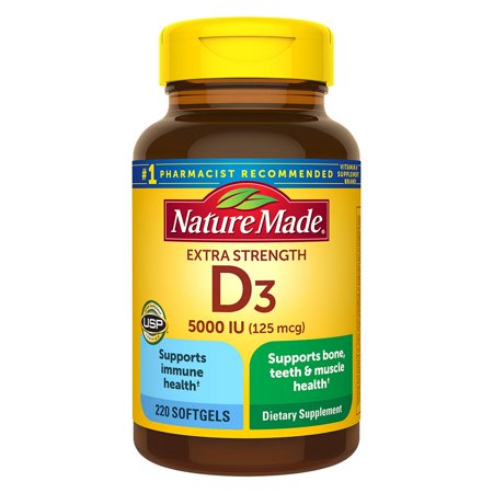 Nature Made Vitamin D3 5,000 IU Softgels, 220 ct.